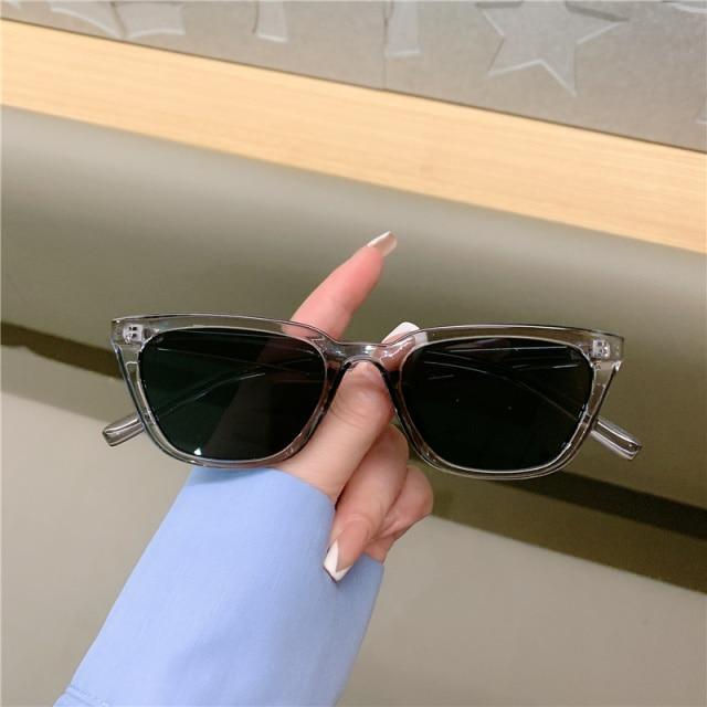 Vintage Narrow Cat Eye Sunglasses Cat's Eye Style Sunglasses For Women New Retro Style & Fashionable & Designer Shades Of Glasses Elegant Sunglasses