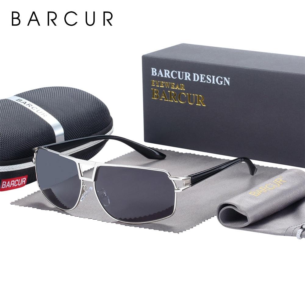 Vintage Retro Men BARCUR Design Sunglasses for Men Driving Black Sun Glasses Man Polarized Glasses Women Eyewear Accessory UV400 Sunglasses