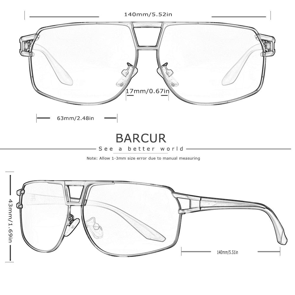 Vintage Retro Men BARCUR Design Sunglasses for Men Driving Black Sun Glasses Man Polarized Glasses Women Eyewear Accessory UV400 Sunglasses