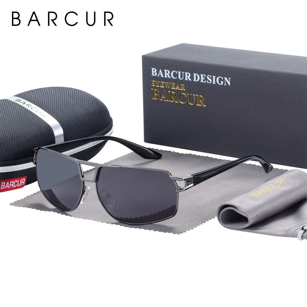 Vintage Retro Men BARCUR Design Sunglasses for Men Driving Black Sun Glasses Man Polarized Glasses Women Eyewear Accessory UV400 Sunglasses