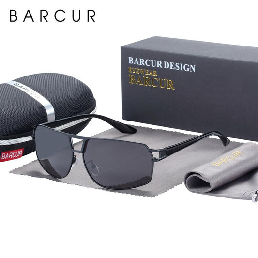 Vintage Retro Men BARCUR Design Sunglasses for Men Driving Black Sun Glasses Man Polarized Glasses Women Eyewear Accessory UV400 Sunglasses