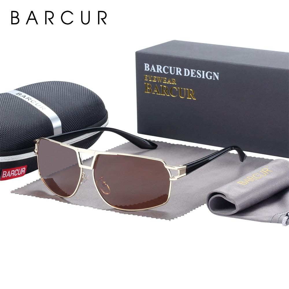 Vintage Retro Men BARCUR Design Sunglasses for Men Driving Black Sun Glasses Man Polarized Glasses Women Eyewear Accessory UV400 Sunglasses
