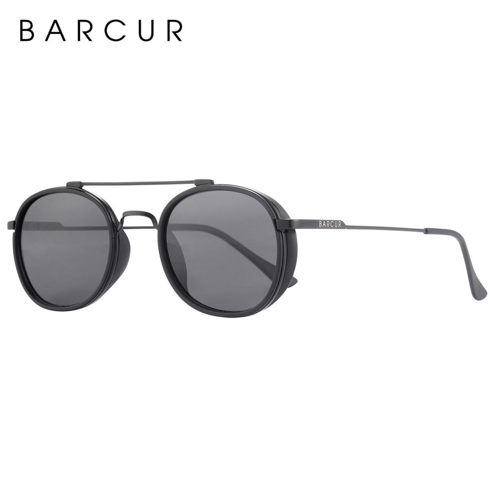 Vintage Round Retro BARCUR Design Round Sunglasses for Men Women Stevvex Sun Glasses Classic Eyewear Accessory Party Sunglasses Summer