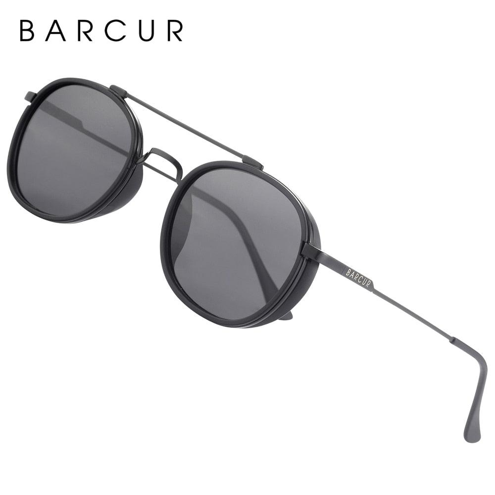 Vintage Round Retro BARCUR Design Round Sunglasses for Men Women Stevvex Sun Glasses Classic Eyewear Accessory Party Sunglasses Summer