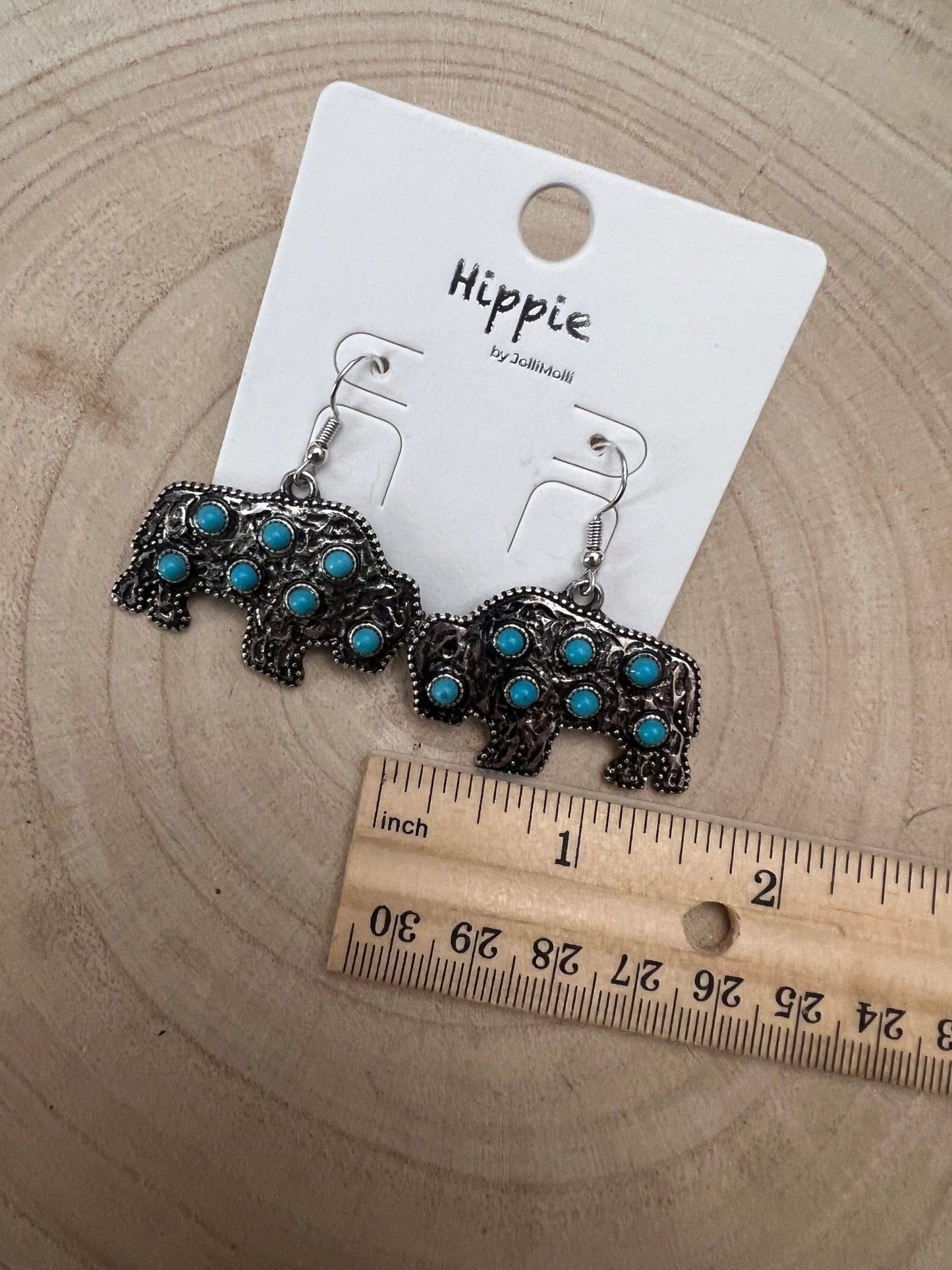 Western Buffalo Stone Dangle Earrings