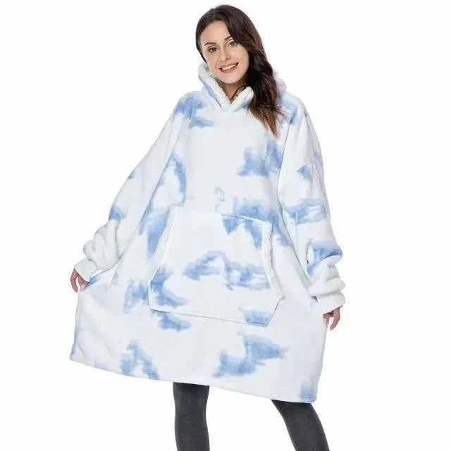 Winter Oversized Wearable Blanket Women Hoodies Sweatshirt TV Blanket With Sleeves Pullover Warm Soft Unisex Hoody Comfortable Sweatshirts For Autumn