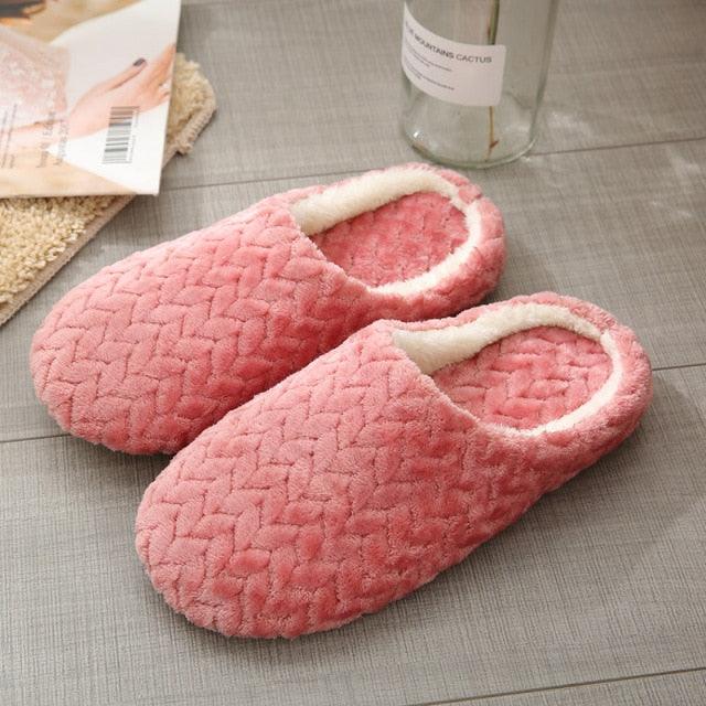 Women Indoor Slippers Warm Plush Home Slipper Autumn Winter Woman House Flat Floor Soft Slipper Silent Slides Plush Fleece Insole Fluffy Slippers For Indoor Home Bedroom