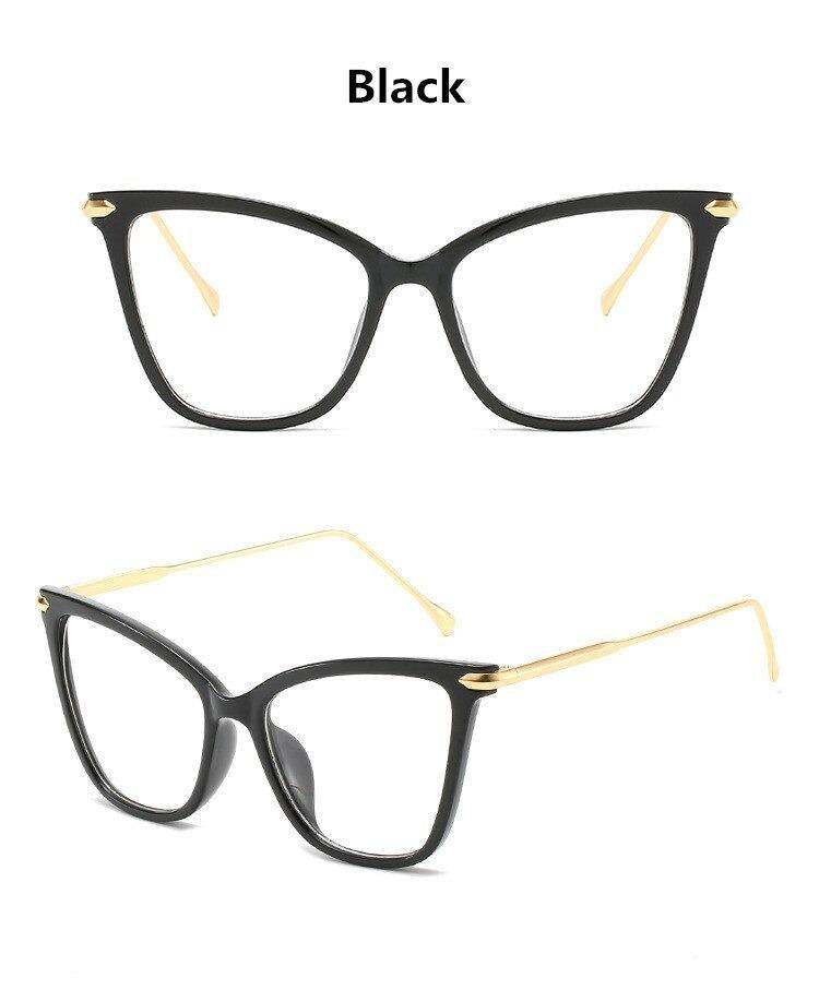 Women Luxury Cat Eye Sunglasses For Women Glasses Oversized Frame Transparent Lens Eyeglasses Computer Optical For  Prescription Glasses For Women