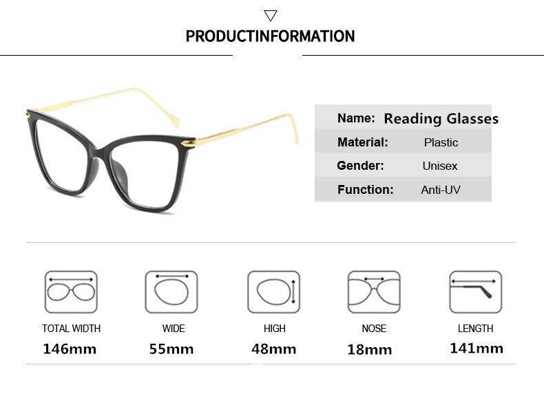 Women Luxury Cat Eye Sunglasses For Women Glasses Oversized Frame Transparent Lens Eyeglasses Computer Optical For  Prescription Glasses For Women