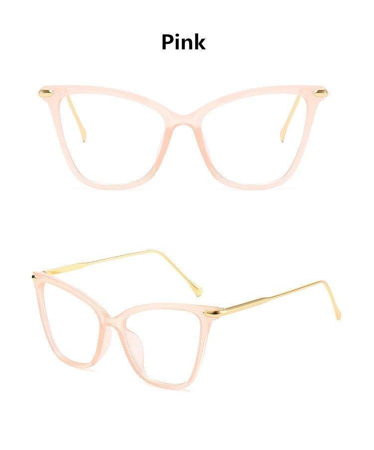 Women Luxury Cat Eye Sunglasses For Women Glasses Oversized Frame Transparent Lens Eyeglasses Computer Optical For  Prescription Glasses For Women