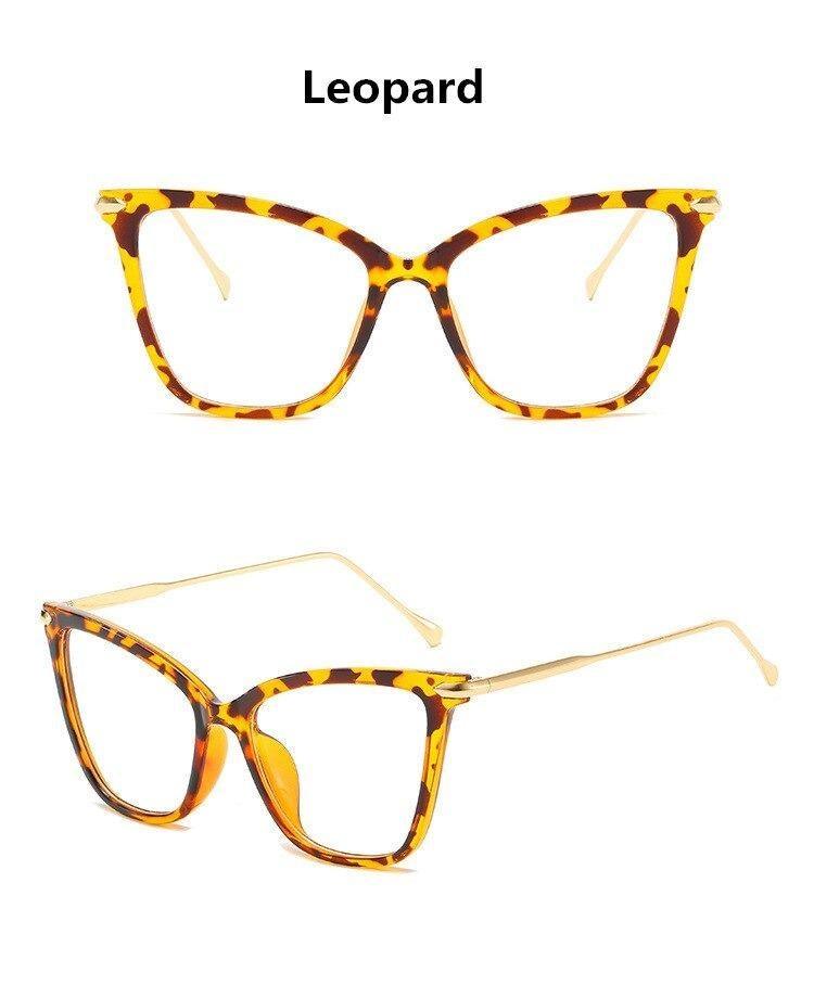 Women Luxury Cat Eye Sunglasses For Women Glasses Oversized Frame Transparent Lens Eyeglasses Computer Optical For  Prescription Glasses For Women