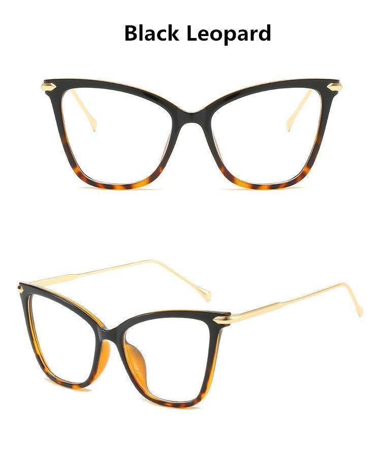 Women Luxury Cat Eye Sunglasses For Women Glasses Oversized Frame Transparent Lens Eyeglasses Computer Optical For  Prescription Glasses For Women